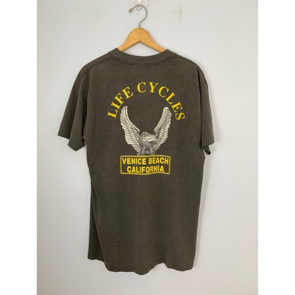 90s Harley Davidson 3D Emblem T-shirt Size XL Follow the Eagle Life Cycle CA - Picture 2 of 10